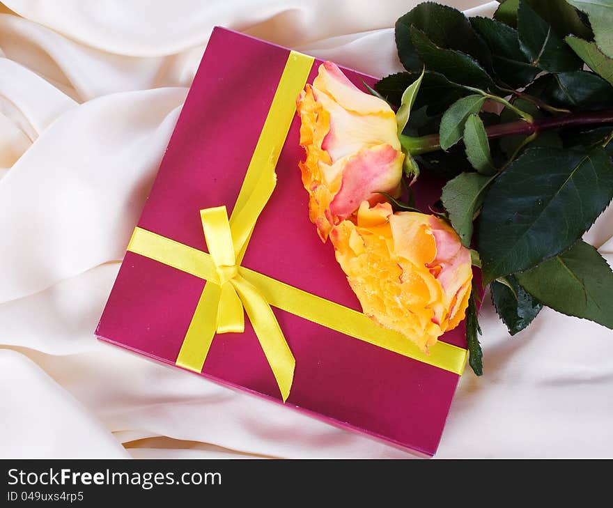 Gift and flowers