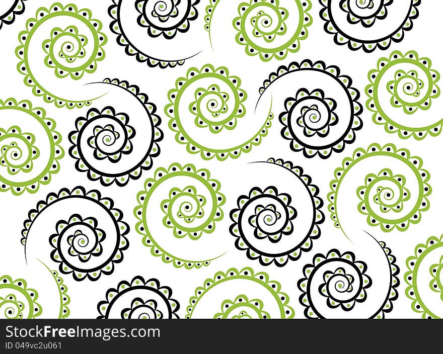 Black green spiral pattern background