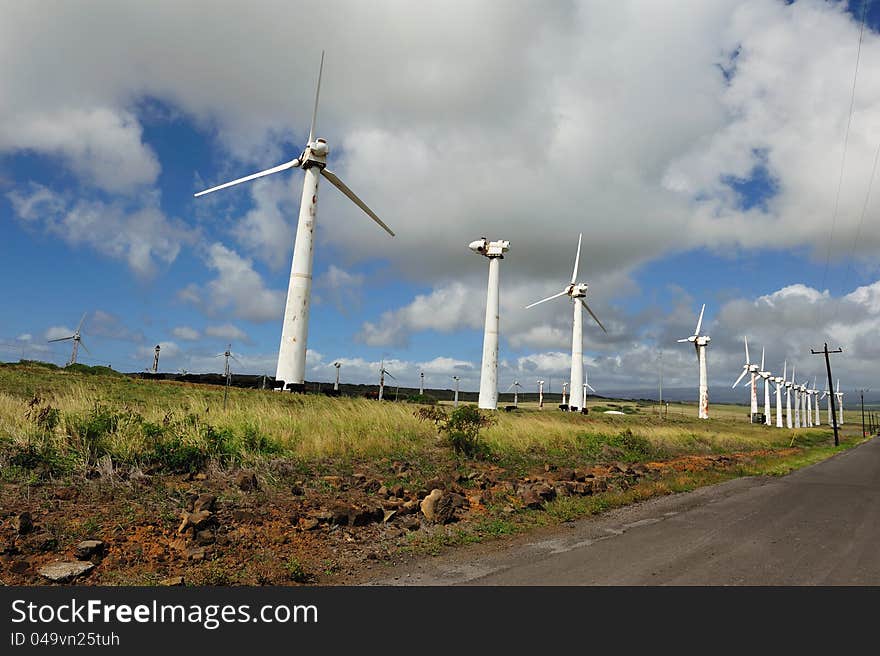 Old Ruined Windmills On Big Island, Hawaii