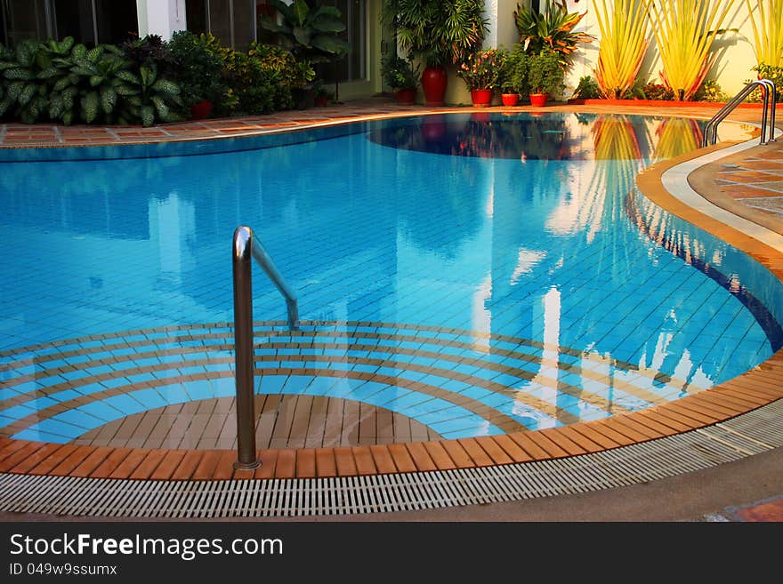 Swimming pool of the tropical luxury resort. Swimming pool of the tropical luxury resort