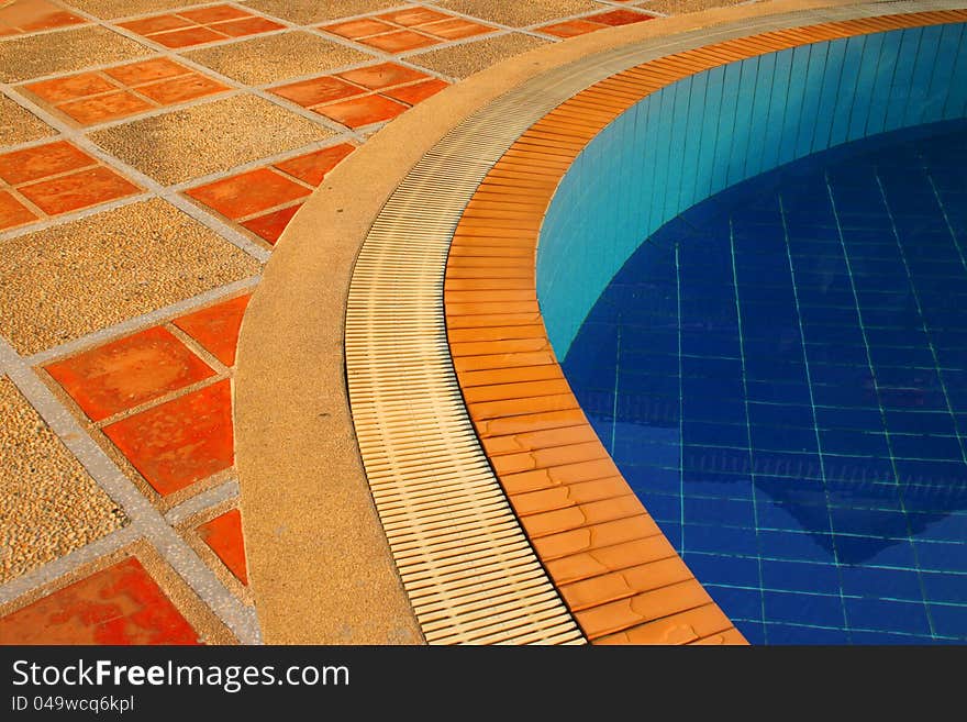 Floor of swimming pool in the tropical luxury resort. Floor of swimming pool in the tropical luxury resort