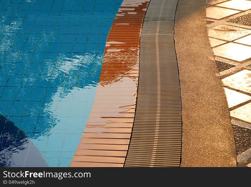 Floor of swimming pool in the tropical luxury resort. Floor of swimming pool in the tropical luxury resort