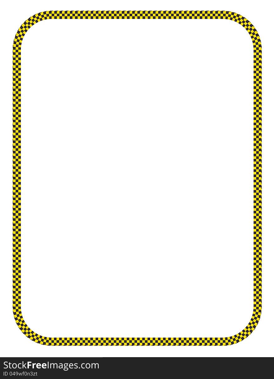 Yellow and black squared checked border