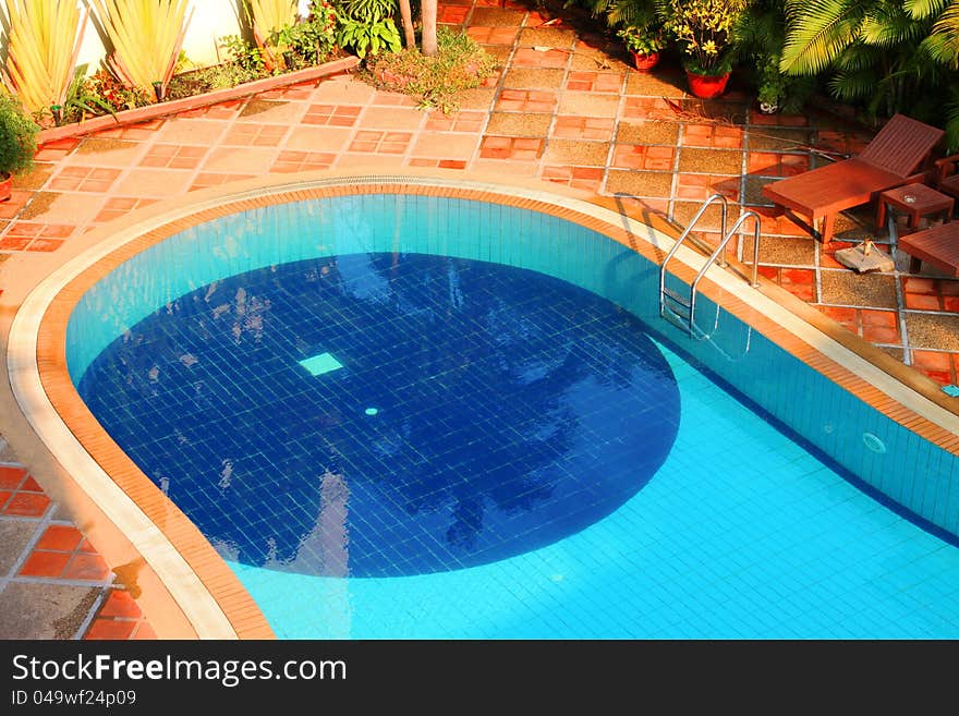 Swimming pool of the tropical luxury resort. Swimming pool of the tropical luxury resort