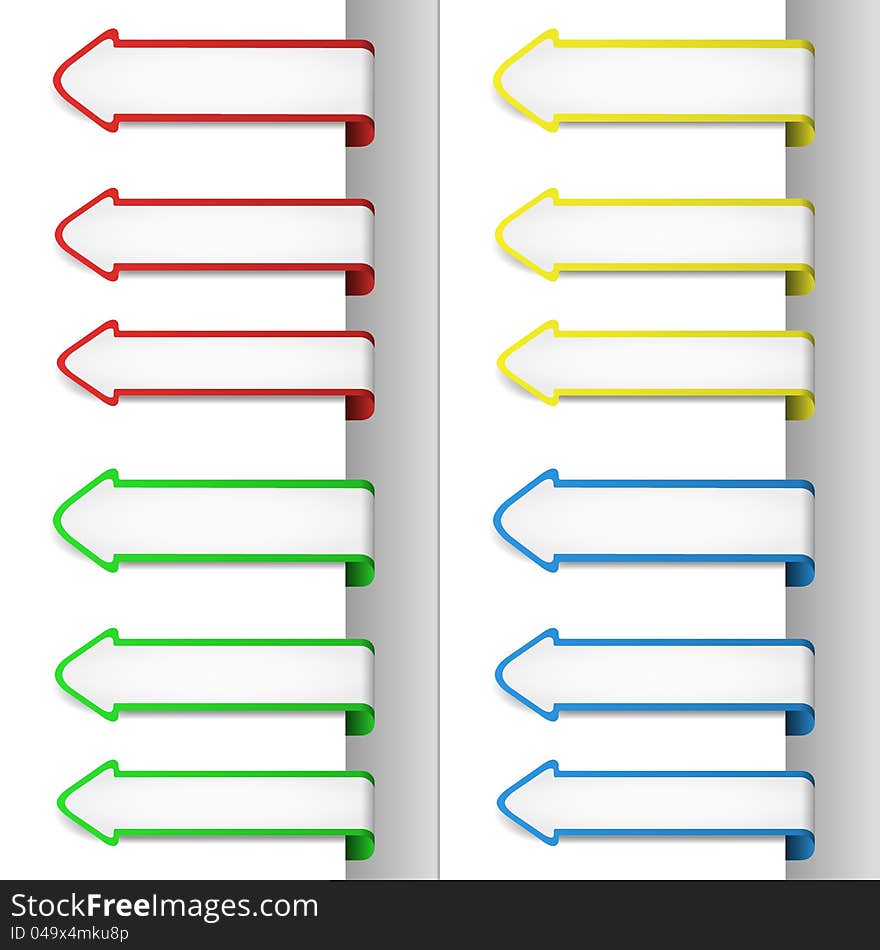 Set of colorful pointing arrows for site usage and other needs. Set of colorful pointing arrows for site usage and other needs