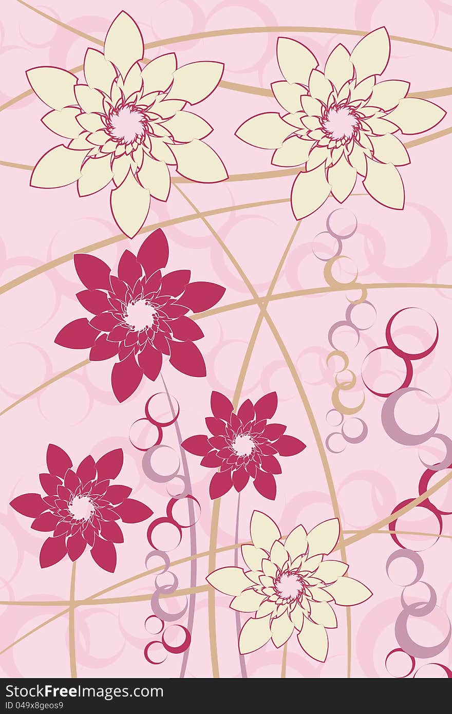 Abstract flowers on grunge background vector illustration. Abstract flowers on grunge background vector illustration.