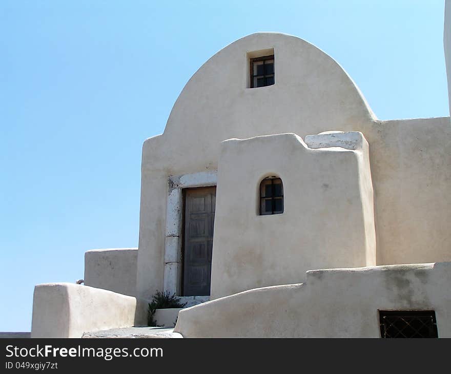 A typical building on the Greek Island of Satorini. A typical building on the Greek Island of Satorini