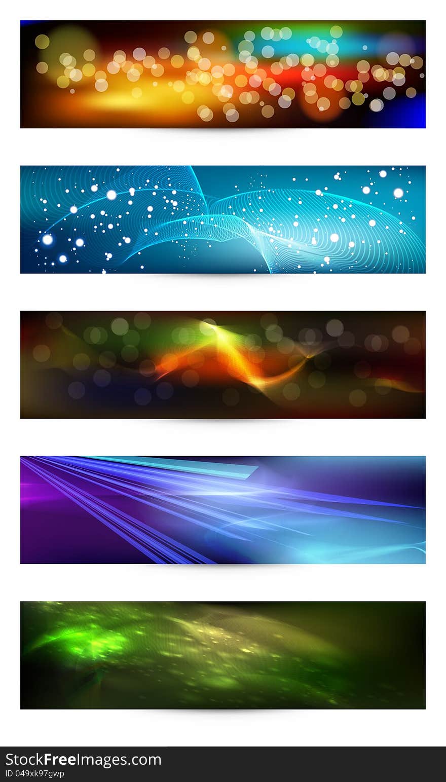 Set of elegant iridescent banners.