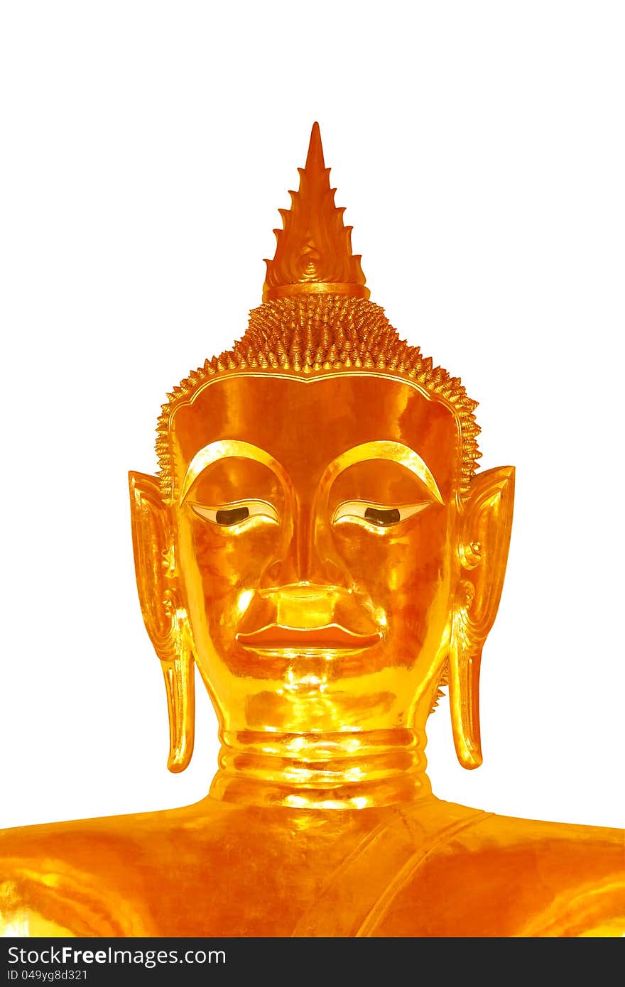 Buddha statue on white