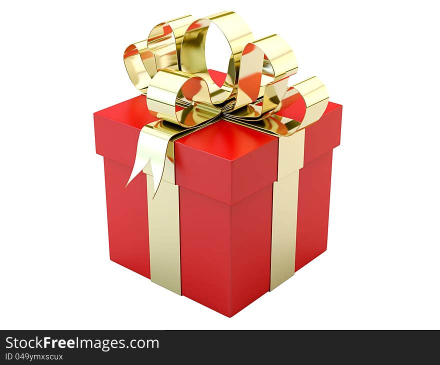 3d render of a red gift box