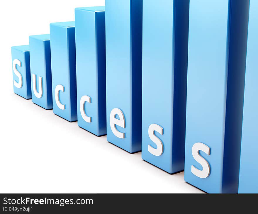 3d render of success on an elevating business graph