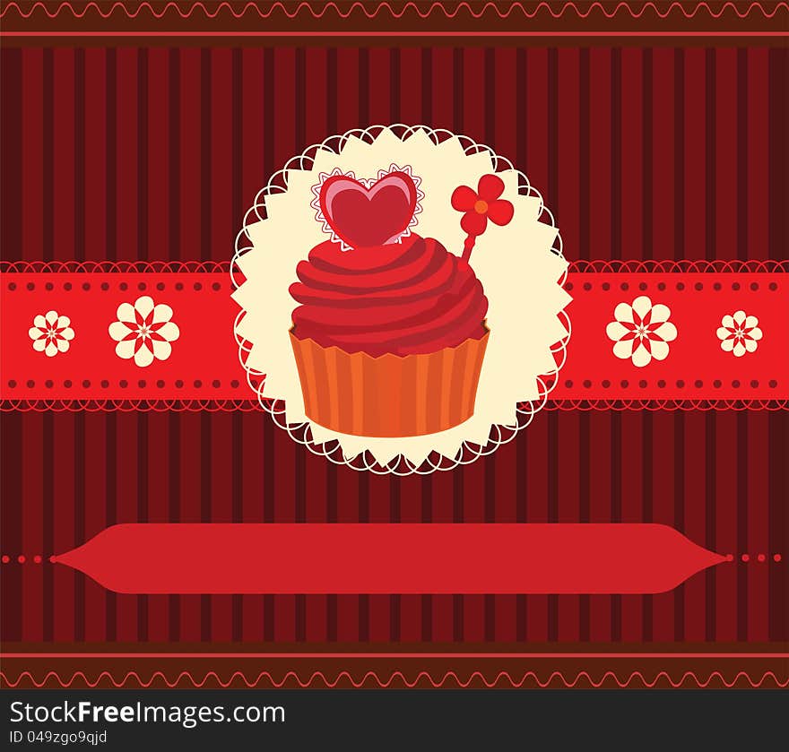 Cupcake invitation card