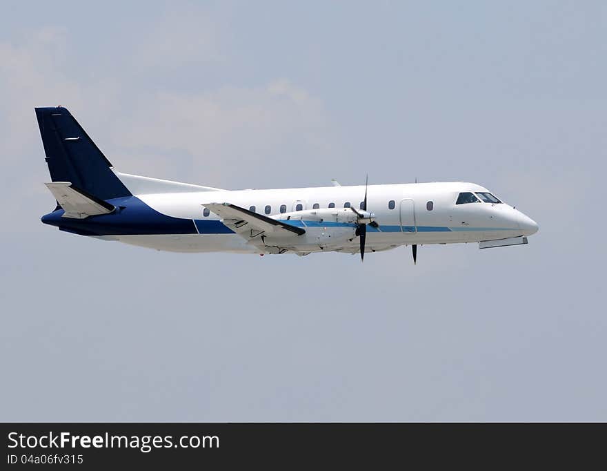 Turboprop airplane used for regional flights. Turboprop airplane used for regional flights