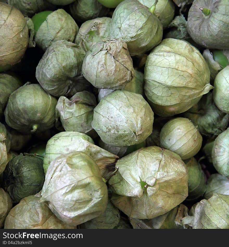 Fresh and healthy organic tomatillos