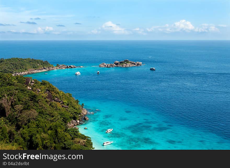 Landscape in the tropical bay