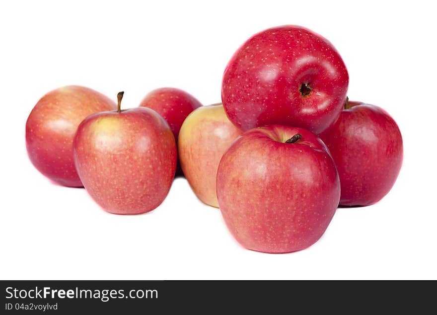 Juicy red apples on a white background. Juicy red apples on a white background