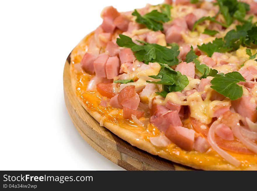 Pizza with ham