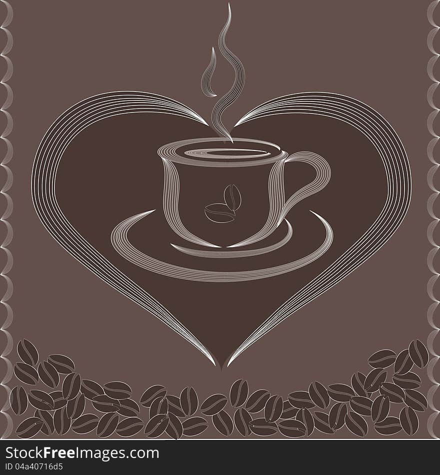 Vector Illustration With Cup Of Coffee