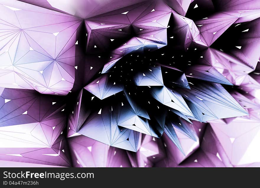 3D Abstract Violet Blossom