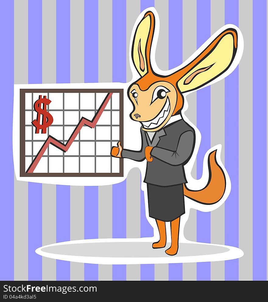 Financial director fox Thumbs up vector illustration