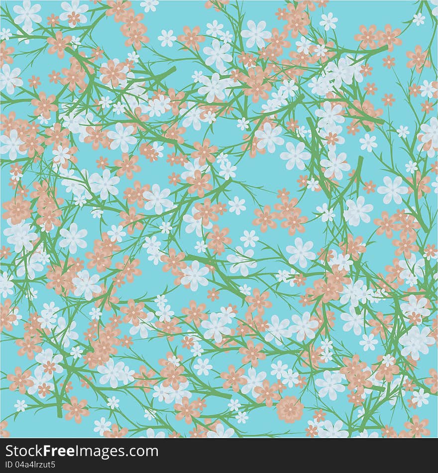 Floral background with flowering branches