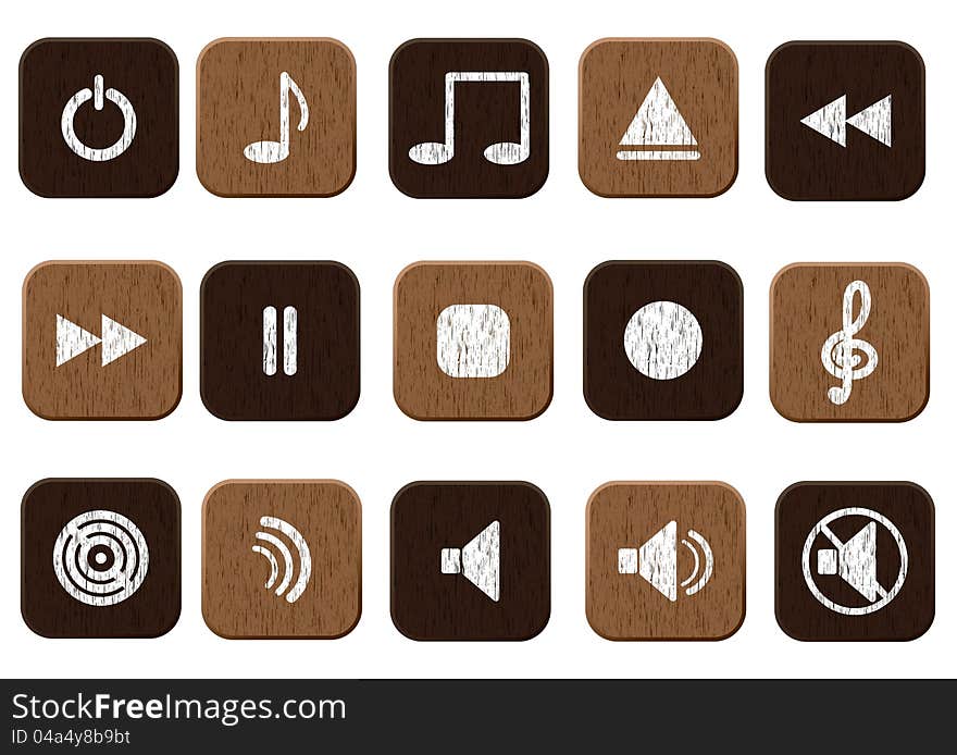 15 music icons set. Vector illustration eps8