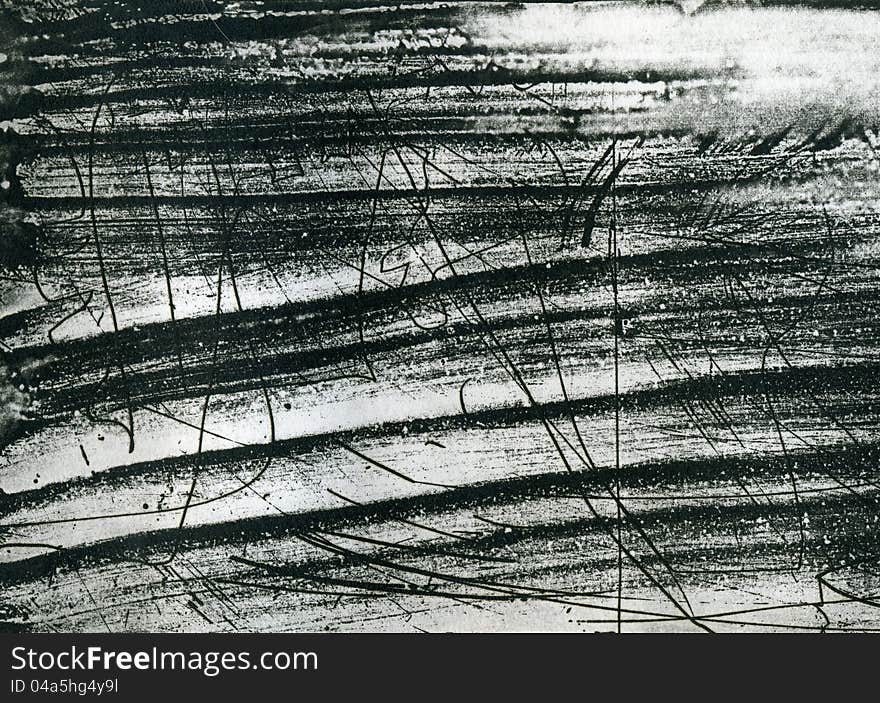 Abstract scrached grunge background, black and white texture