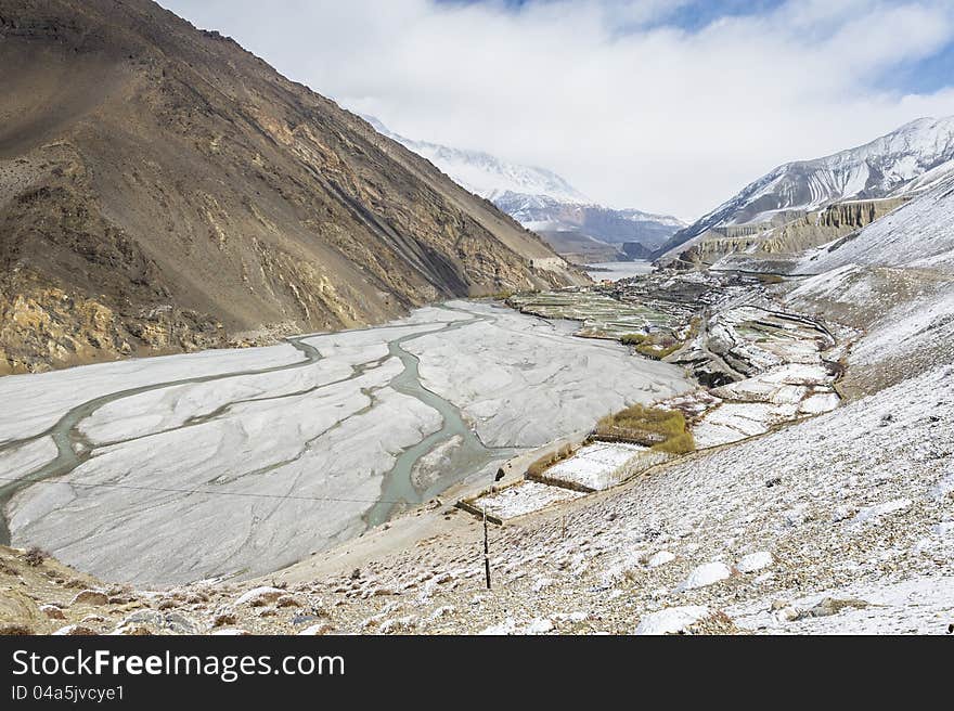 Empty river in Himalaya