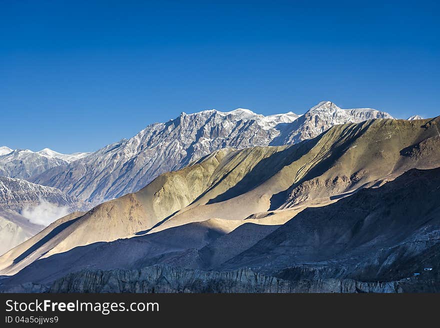 Himalaya mountains during sundown, Nepal