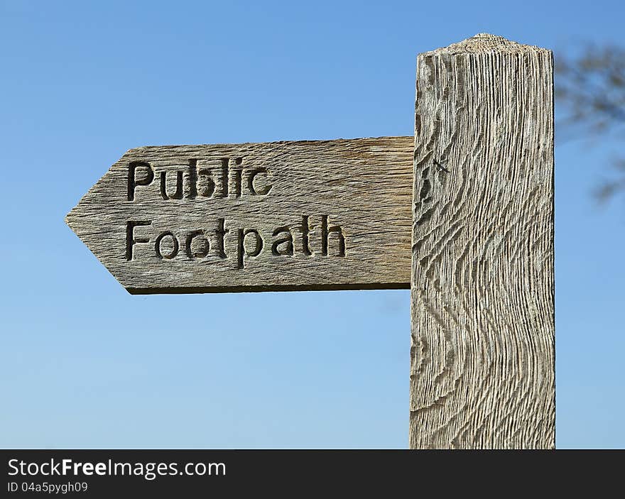 A sign indicating a public footpath