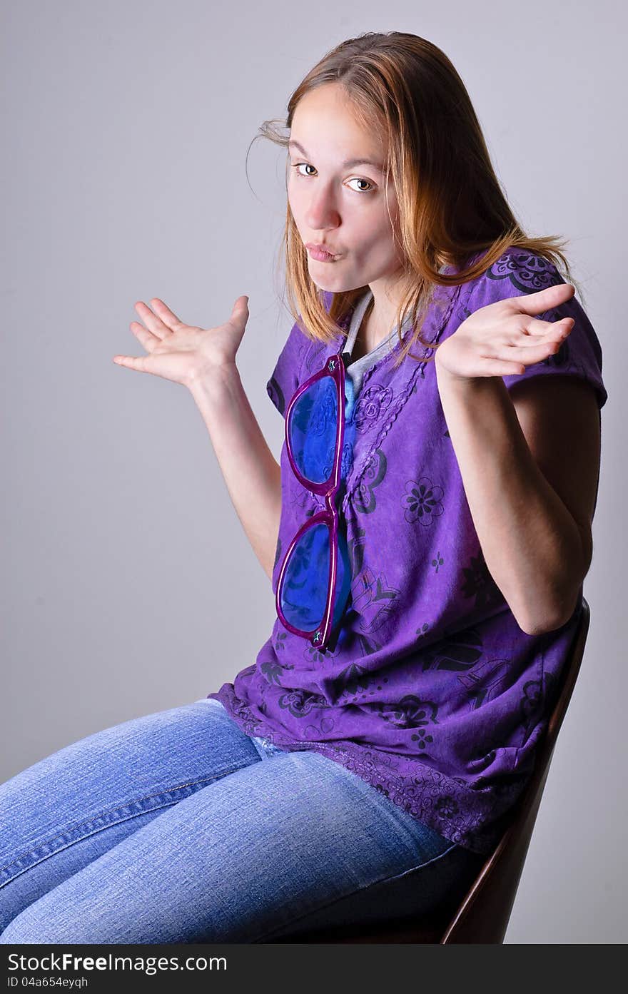 Girl being funny at the camera. Girl being funny at the camera