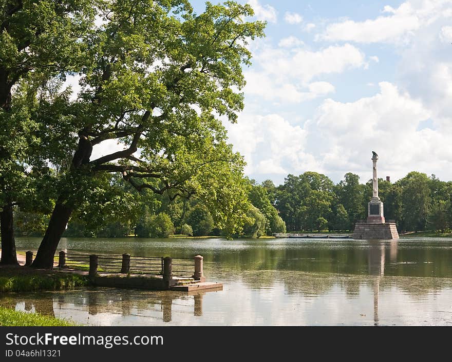 Chesme Column in Tsarskoye Selo commemorates three Russian naval victories in the Russo-Turkish War, 1768-1774, specifically the Battle of Chesma. Chesme Column in Tsarskoye Selo commemorates three Russian naval victories in the Russo-Turkish War, 1768-1774, specifically the Battle of Chesma.