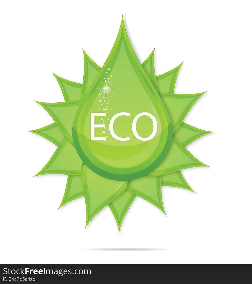 Creative eco green drop symbol