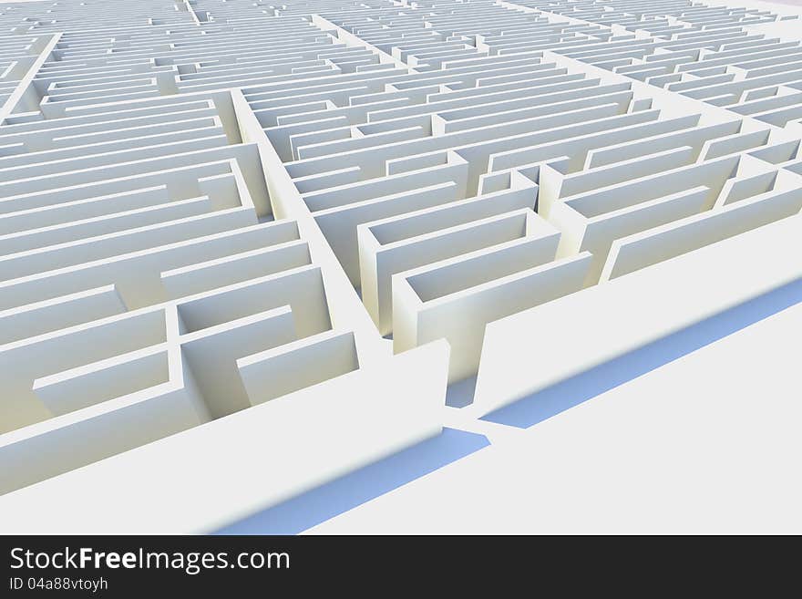 Endless Maze 3d Illustration