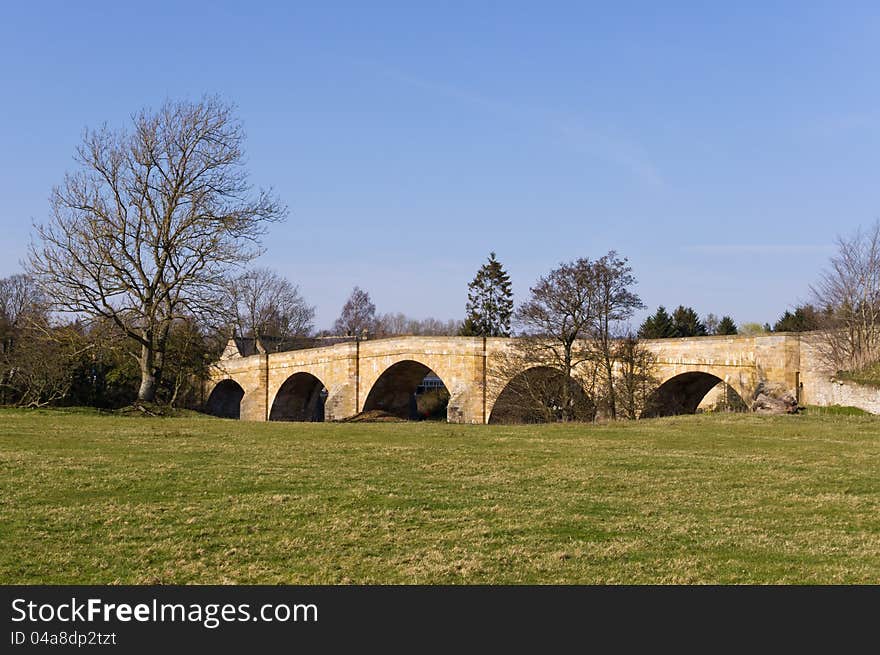 Chollerford bridge over the river North Tyne