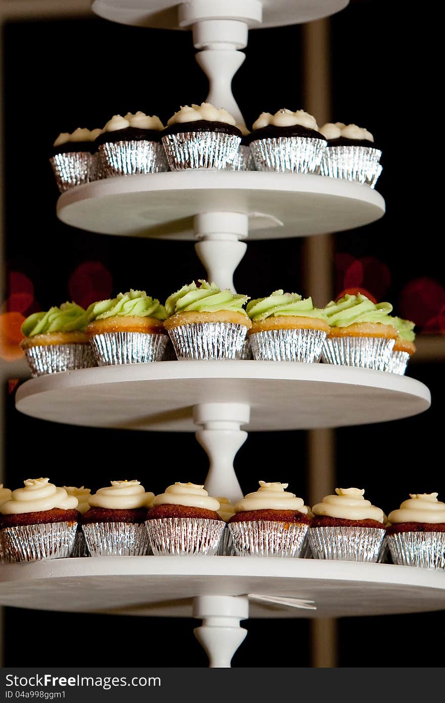 Miniature cupcakes at a wedding