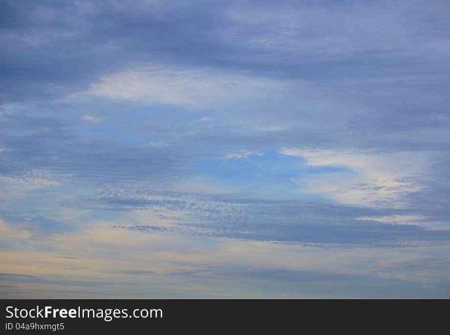 Plain sky background at sunset