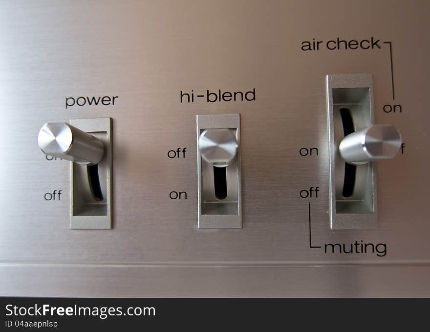 Analog electrical switch tumbler control closeup