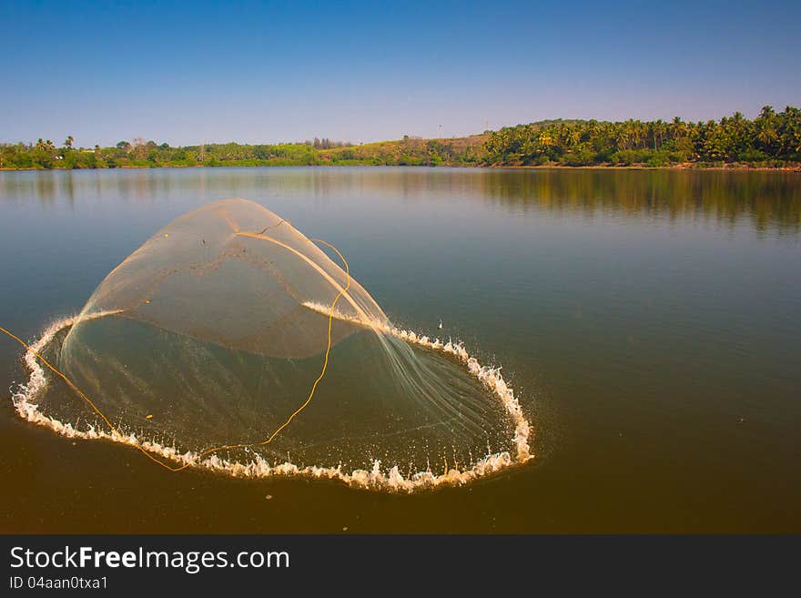 Fishing Net Thrown