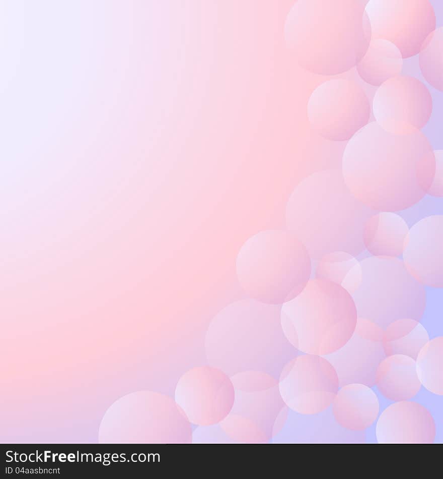 Abstract vector background with circles in pastel tones