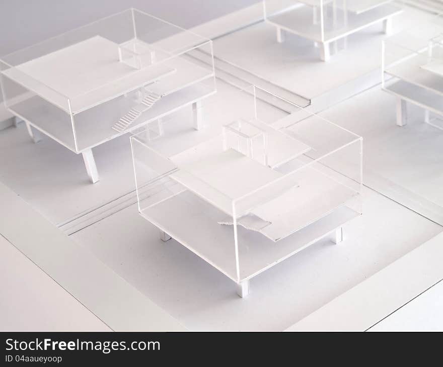 Architectural study model, a functional in four unit mass.