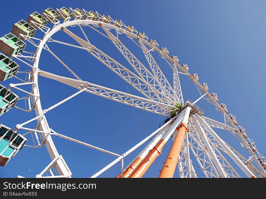 Detail view of an attraction in a Park. Detail view of an attraction in a Park