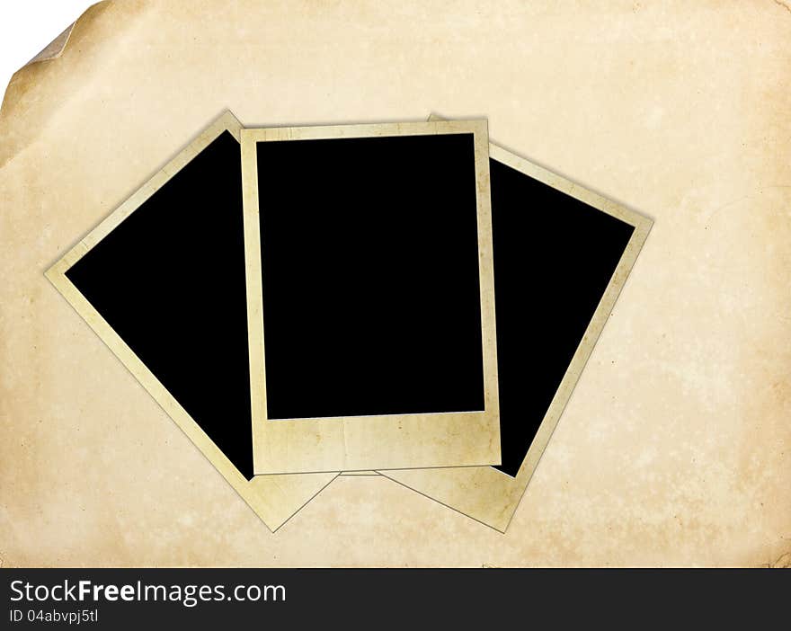 Vintage old Paper with empty photo frame. Vintage old Paper with empty photo frame