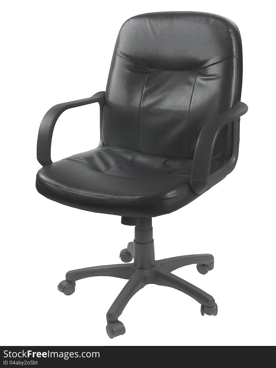 Office leather chair on white background