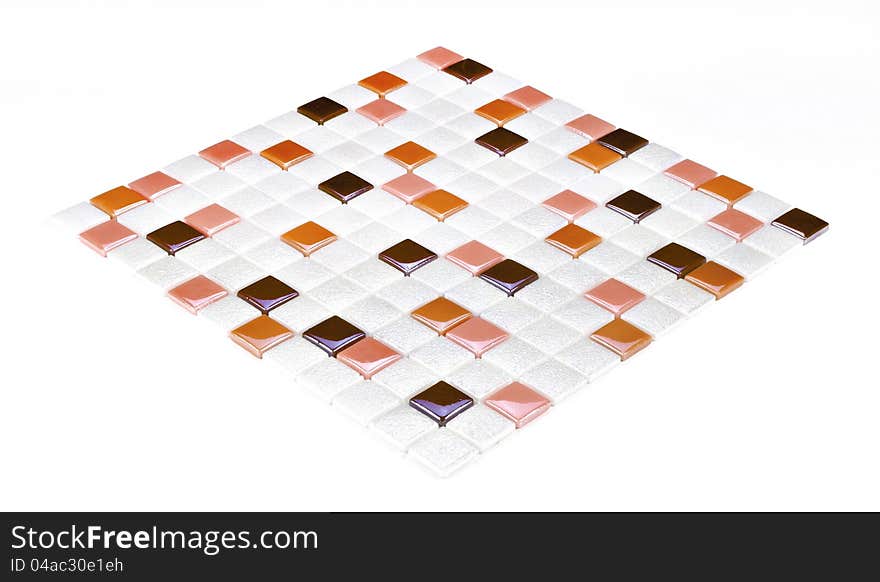 Colourful mosaic texture isolated on white