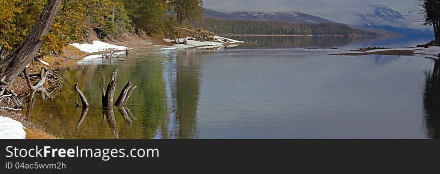 This image of the stream emptying out of Lake McDonald was taken in Glacier National Park, MT. This image of the stream emptying out of Lake McDonald was taken in Glacier National Park, MT.