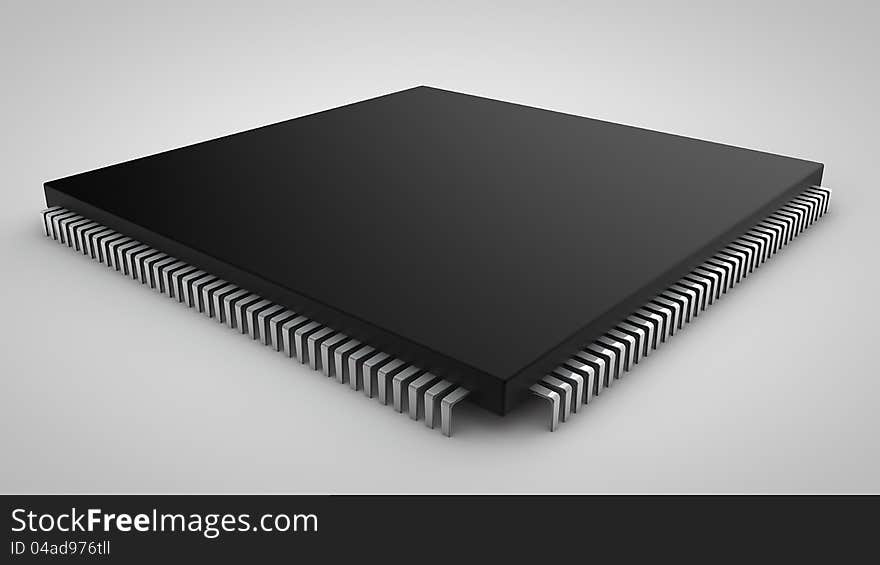 Blank electronic integrated circuit on neutral background. Blank electronic integrated circuit on neutral background