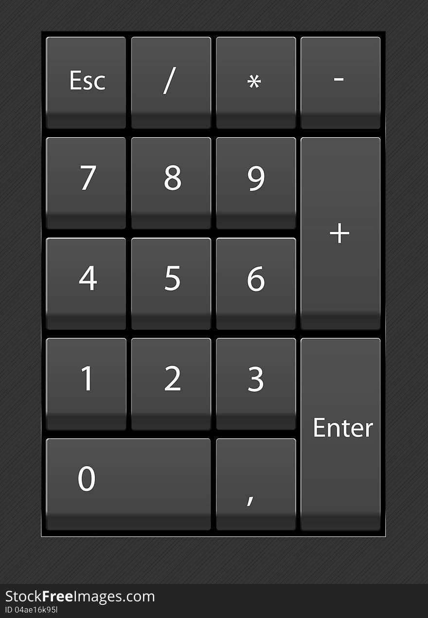 Dark keypad closeup calculator with texture. Dark keypad closeup calculator with texture