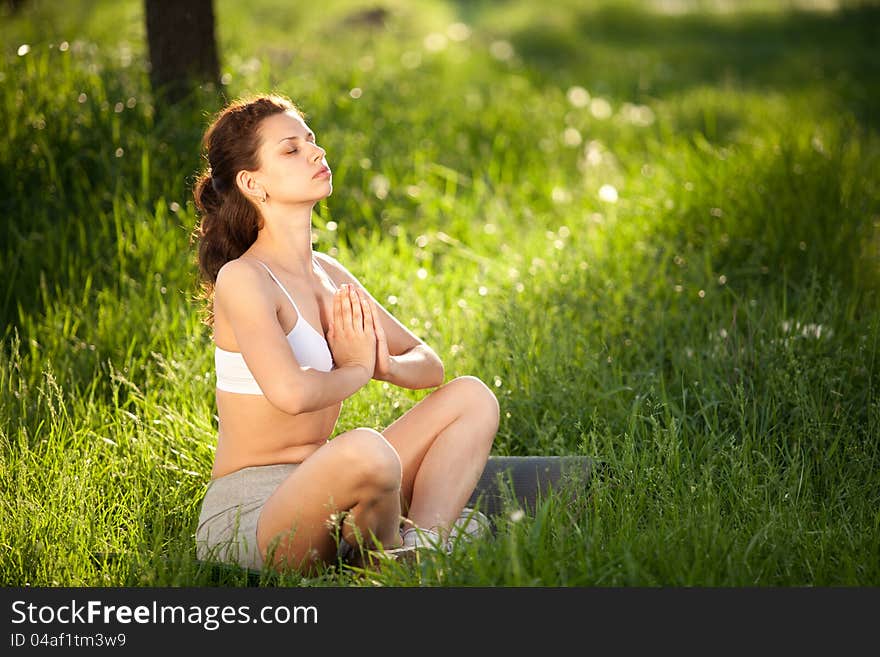 Yoga outdoors.