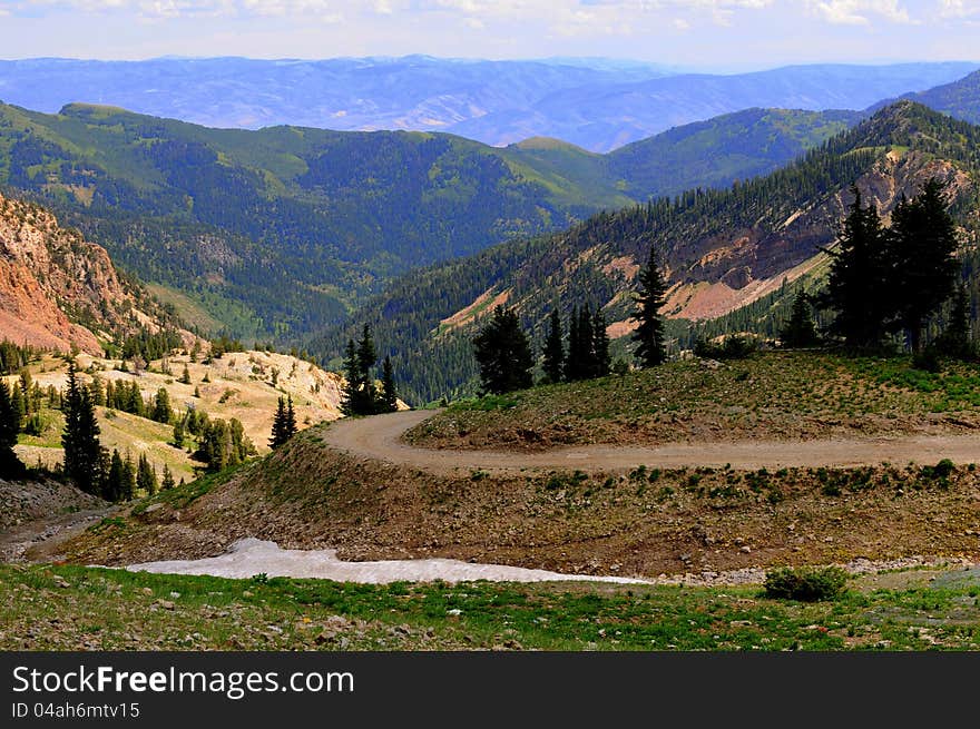 Scenic view of mountains in the fall at Snowbird, Utah. Scenic view of mountains in the fall at Snowbird, Utah